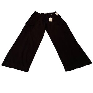 DL1961 Zoie Wide Leg 90s Cargo Pants Black High Rise Utility Trousers SZ 33 NEW